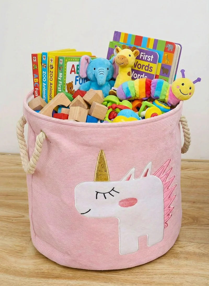 1Chase Unicorn Bliss Unicorn Bliss Kids Storage Basket 45L Foldable Canvas Laundry & Toy Organizer with Rope Handles for Nursery, Bedroom and Playroom  | Best Price UAE